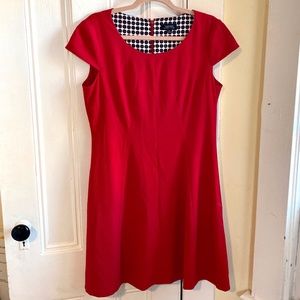 TAHARI ASL Women’s Midi Cap Sleeve A-Line Fit flare retro party dress - Red 12